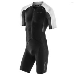 Racing Sets Triathlon Suit Summer Mens Short Sleeve Cycling Tightsuit Ropa Ciclismo High Quality Quick Dry Bike Running Outdoor Jumpsuit