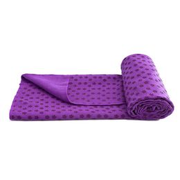 Yoga Mats Polyester Sports Mat Anti Skid Pilates Indoor Towel Foldable with Mesh Bag Soft Odourless Breathable for Fitness Exercise 230814