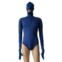 Fashion Catsuit Costumes half bodysuit Spandex tights for Party Cosplay Costumes Dancing jumpsuit 3-ways front zipper to Hip can removable mask and gloves