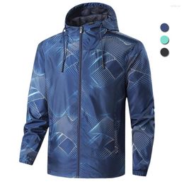 Men's Jackets Print Windbreaker For Men Field Bomber Outdoor Sunscreen Hoodies Waterproof Outerwear Spring Hiking Hunting Army Clothes