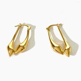 Hoop Earrings Peri'sbox Solid Gold Silver Plated Double Water Drop Huggie Women Statement Chunky Irregular Metal Earring Unusual