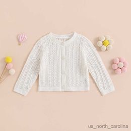 Jackets Toddler Baby Girls Knit Cardigan Cute Long Sleeve Round Neck Solid Colour Button Down Sweater Outwear R230810