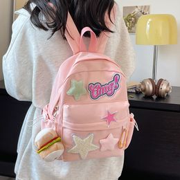 School Bags Japanese Women Backpack Cute Pendant Bag for Girls Nylon Travel Backpacks Trendy Leisure Bookbags 230804