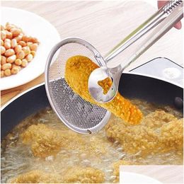 Cooking Utensils Mti-Functional Filter Spoon With Clip Kitchen Oil-Frying Salad Bbq Strainer Gadgets Accessories Colanders Drop Deli Dhk7X