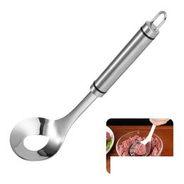 Meat Poultry Tools Diy Kitchen Accessories Meatball Spoon Stainless Steel Scoop Non-Stick Long Handle Food Ball Maker Christmas Dr Dhlfz