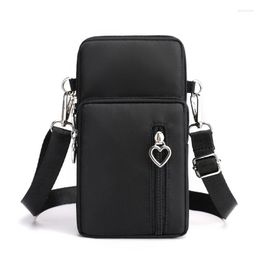 Evening Bags Mobile Phone Female ThreeLayer Mini ShoulderMessenger Wrist Change Key Storage Arm Bag