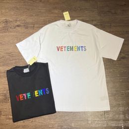 Men's T-Shirts Good Quality Colour Diamond Vetements Fashion Shirt Men 1 1 VTM Women Vintage T Shirt Oversized Tee Mens Clothing 230804