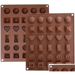 Baking Moulds Classic Shape Sile Chocolate Mould 30 Cavity Tools Non-Stick Cake Jelly Candy Drop Delivery Home Garden Kitchen Dining Ba Dhq3J