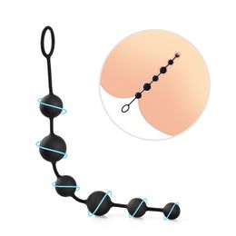 Anal Toys Bead Silicone Butt Vaginal Plug Ring for Men Women Chain with 6 Balls Adults Erotic Sex Prostate Massage 230804