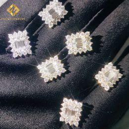 Ready to Ship Factory Price 925 Silver Sterling High Quality Vvs Gra Iced Out Moissanite Diamond Hip Hop Earring
