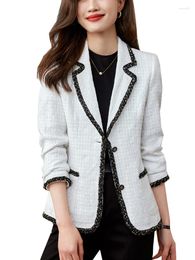 Women's Suits Arrival Ladies Blazer Women Slim Casual Jacket White Green Black Long Sleeve Single Breasted Female Autumn Winter Coat