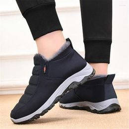 Boots Men Ankle Plush Fur Warm Couple Low-Top Snow Winter Non-Slip Slip-On Casual Sneakers Solid Colour Fleece Shoes