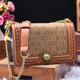 Evening Bags 2023 High Quality Women Leather Handbags Luxury Fashion Letter Chain Shoulder Messenger Unique Designer Small Square