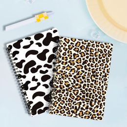 Notepads A5 Coil Spiral Notebooks Leopard Pattern Cow Black white Notebook for Students Office Supplies 230804