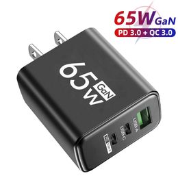 65W GaN USB Charger Type C Charger Adapter PD Charger For Xiaomi Samsung Quick Charge 3.0 Fast Phone Charger