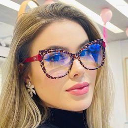 Sunglasses COHK Fashion Transparent Blocking Glasses Frames Women Anti Blue Light Computer Optical Spectacles Oversized Big Frame Eyewear