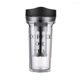 Water Bottles 14OZ 420ml Portable Travel Cold Brew Maker Coffee Bottle With Filter Iced Tea Make Infuser Cup