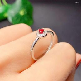 Cluster Rings Natural And Real Ruby Ring Silver 925 Woman For Charm Luxury Designer Finger Women Fine Jewelry