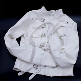 Women's Jackets White Asylum Costume SM LXL Restraint Armbinder 230804