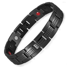 Link Bracelets Rainso Healing Magnetic Bracelet For Men 4IN1 Bio Energy Improve Sleeping&Blood Pressure Stainless Steel Jewellery