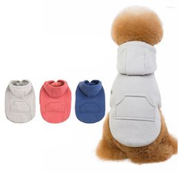 Dog Apparel Pet Clothes Cotton Fleece Solid Color Sweater Teddy Pug Hoodie