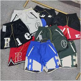 Men'S Shorts Men Designe Casual Breathable Fitness Womens Summer Gym Joggers Couples Rhude Sportswear High Street Beach Drop Delivery Dhnl1