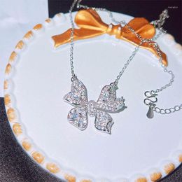 Necklace Earrings Set Luxury Elegant Intellectual Cubic Zirconia Butterfly Ring/necklace Two-piece Women's Jewellery Engagement Birthday Party