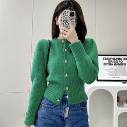 Women's Knits Tees Biyaby Sweet Heart Buttons Sweater Coat Women Autumn Winter Gentle Style Solid Knitted Cardigans Woman Korean Loose Short Jacket 230804