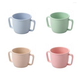 Mugs Small Size Bamboo Fibre 230ml Children Kids Toddler Cups 4pcs Set Unbreakable Tumbler Mug Cup For Water Milk Juice Tea