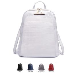 School Bags 2023 Natural 100 Real Genuine Cow Leather Everyday White Silver Women Backpack Ladies Girls Top Layer Cowhide Book Bag 230804