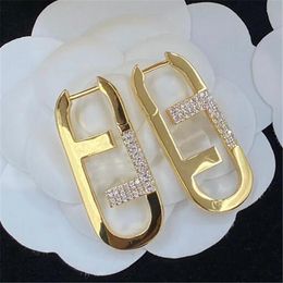 Designer Letter Earrings Stud For Womens Diamonds Gold Earring Fashion Luxury Jewellery Women Hoop Earring