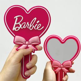 makeup mirror handle mirror personal mini handheld portable silicone small mirror heart shaped