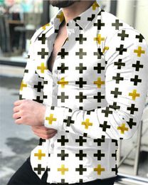 Men's Casual Shirts 2023 Fashion Printed Shirt Super Long Sleeve Button Lapel Travel Party S-6XL Summer