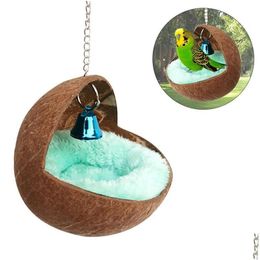 Small Animal Supplies Pet House Hamster Guinea Pig Squirrel Dutch Slee Nest Round Coconut Shell Parrot Bird Nests In Stock Drop Deli Dhdfr