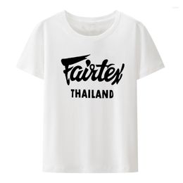 Men's T Shirts Muay Thai Kickboxing Fairtex Man TShirt Black Casual Round Neck Loose Graphic Hipster Thailand Tee Fashion Breathable Male