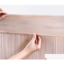 Paintings New 11X70Cm Wall Edge Strip Stickers Self Adhesive Waterproof Baseboard Corner Waist Line Sticker Wallpaper Border Home Deco Dhrwn