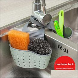 Hanging Baskets Kitchen Sink Drain Basket Soap Sponge Cleaning Brush Toothbrush Holder Bag Bathroom Storage Organizer Container Drop D Dhvwx