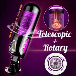 Masturbators Male Masturbator Electric Piston Heating Automatic Vibrator 10 Kind Rotation Telescopic Smart Voice Masturbators Sex Toy for Men 230804