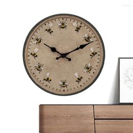 Wall Clocks Outdoor Waterproof Large Yard Outside Clock Bee Theme Accurate Time Strong Resin For Patio And Garden