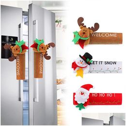 Christmas Decorations Fridge Handle Ers Santa Claus Microwave Oven Dishwasher Door Er Xmas Party Decor 24X16Cm Drop Delivery Home Gard Dh7Rn