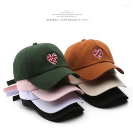 Ball Caps Fashion Baseball Cap For Women And Men Cotton Heart Graphic Embroidered Hat Snapback Summer Sun Visors Unisex