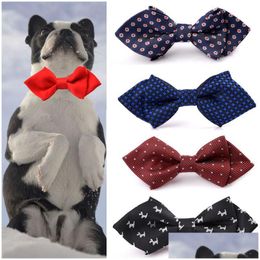 Dog Apparel Fashion Pet Bow Tie Adjustable Cat Bowtie Bowknot With Elastic Strap Supplies For Medium Dogs New Year Gifts Drop Delivery Dhcq4