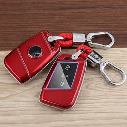 Car Key Fob Case Cover Holder Keychain Bag Shell Fit For VW Teramont Passat Arteon Atlas Jetta Skoda Superb Kodiaq 2017-2020 Acces292U