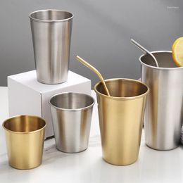 Cups Saucers Water Cup 304 Stainless Steel Single Layer Beer Juice Drinking Multifunctional