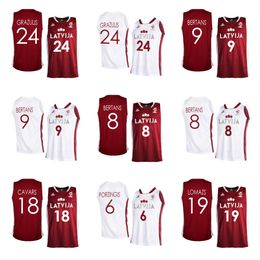 2023 Fiba Latvia World Cup Basketball Jersey 00 Rodions Kurucs 5 Mareks Mejeris 6 Kristaps Porzingis 8 Davis Bertans 9 Dairis Bertans