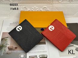 designer Leather Purse Wallets Water ripple Fashion Wallets Retro Handbag luxury Women Men Classic Card Holders Coin Famous Clutch Wallets bag