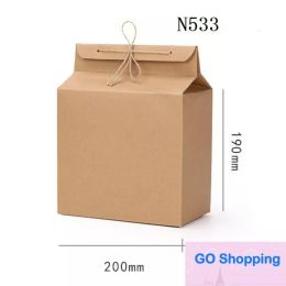 Simple Tea Packaging Box Cardboard Kraft Paper Folded Food Nut Container Food Storage Standing Up Packing Bags Gift Wrap