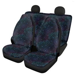 Car Seat Covers INSTANTARTS Auto Interior Accessories Boho Floral Mandala Design Set Iof 4 Protector Front & Rear Durable