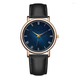 Wristwatches Fahion Women's Watch Blue Star Sky Simple Casual Quartz Elegant Waterproof Wristwatch Leather