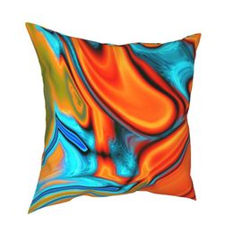 Cushion Decorative Pillow Modern Southwest Turquoise Orange Swirls Pillowcover Home Decorative Marble Texture Cushion Cover Throw 278C